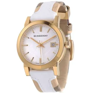 Burberry The City White Check Leather Strap Women's Watch BU9110