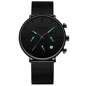 Business Dress Luxury Casual Waterproof Sport  Quartz Slim Mesh Watch for men
