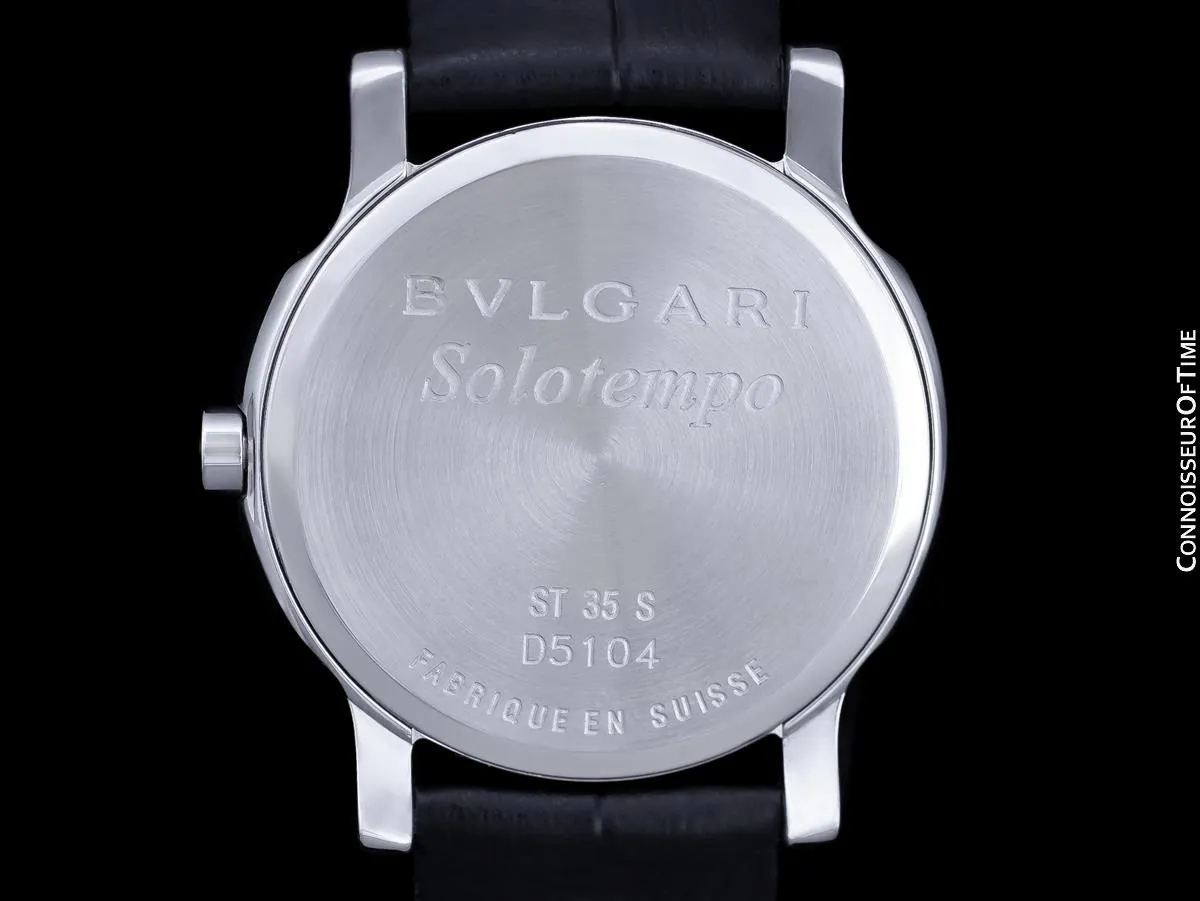 Bvlgari (Bulgari) Solotempo Mens 35mm Watch, Ref. ST 35S - Stainless Steel