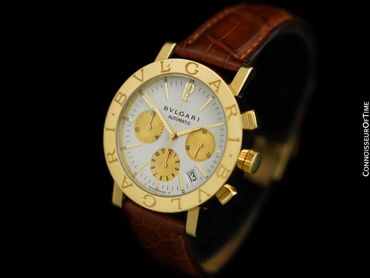 Bvlgari Bvlgari (Bulgari) Mens Automatic Chronograph Watch, BB 38 GL CH - 18K Gold
