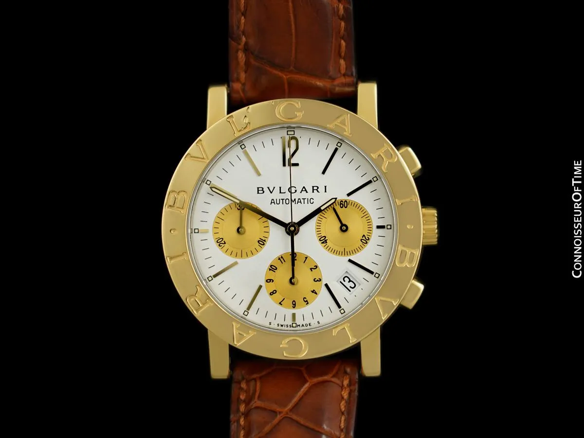Bvlgari Bvlgari (Bulgari) Mens Automatic Chronograph Watch, BB 38 GL CH - 18K Gold