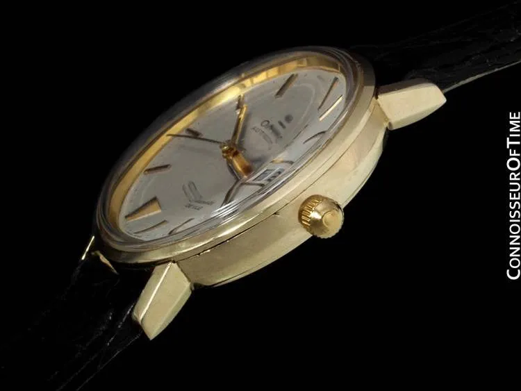 c. 1976 Omega Seamster DeVille Mens Watch, Automatic, Quick-Set Day & Date - 14K Gold Filled