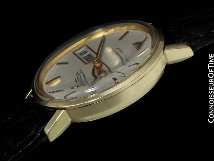 c. 1976 Omega Seamster DeVille Mens Watch, Automatic, Quick-Set Day & Date - 14K Gold Filled