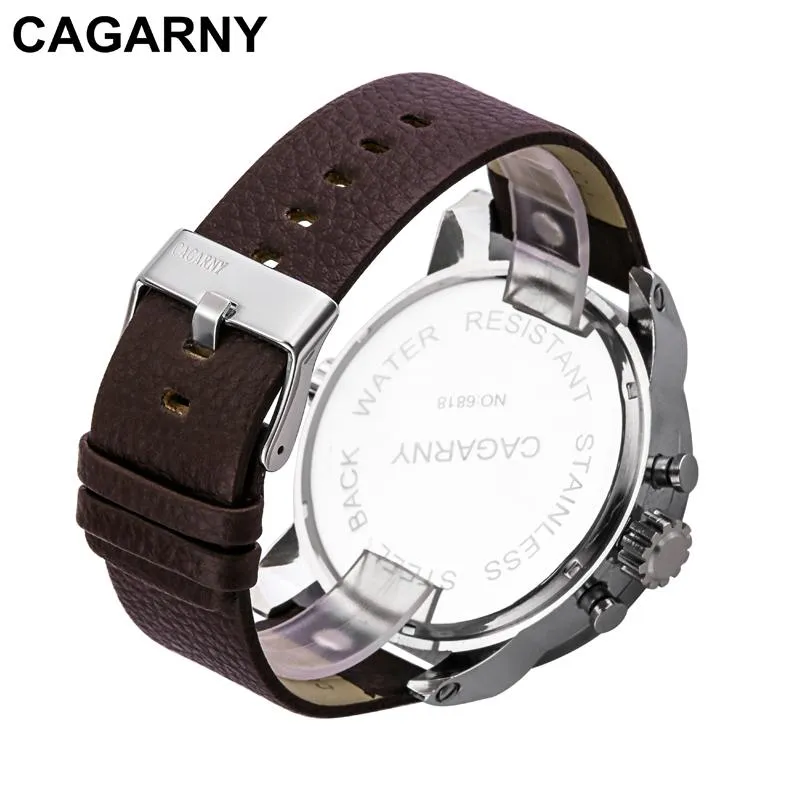 Cagarny Luxury Quartz Dual Time Zone Sports Wristwatch