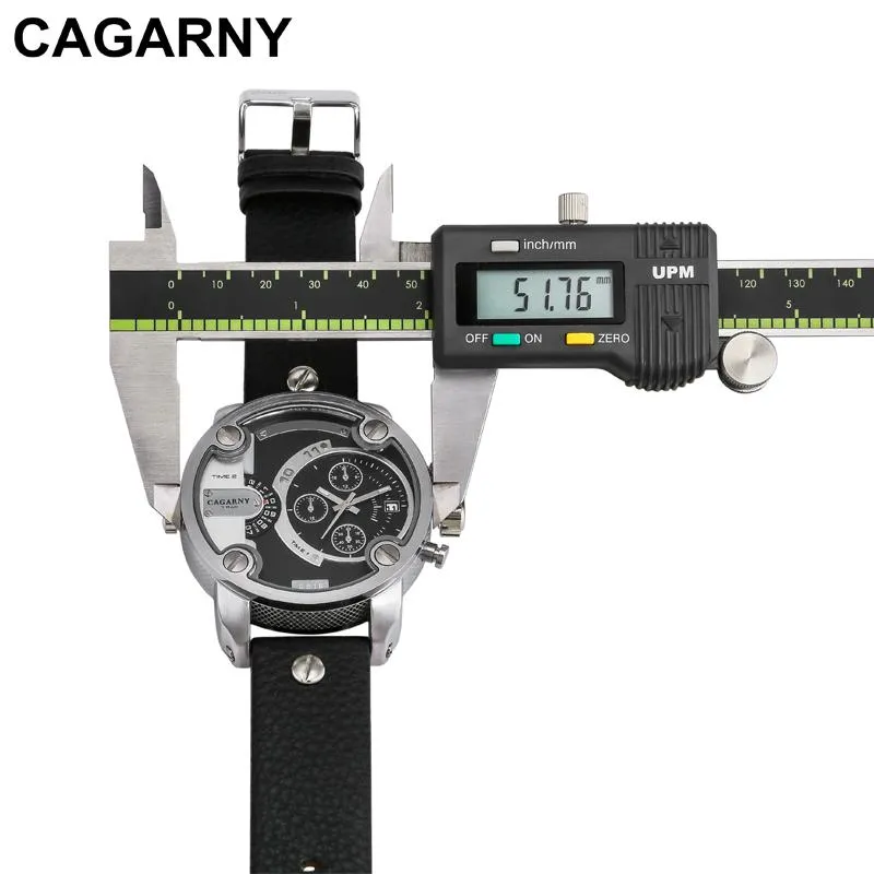 Cagarny Luxury Quartz Dual Time Zone Sports Wristwatch