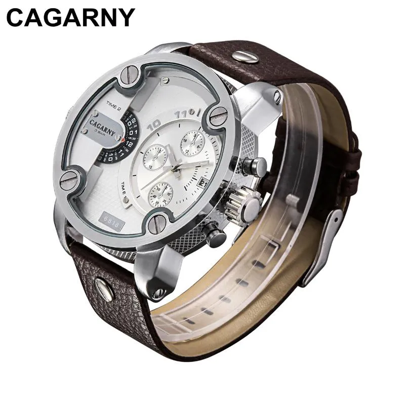 Cagarny Luxury Quartz Dual Time Zone Sports Wristwatch