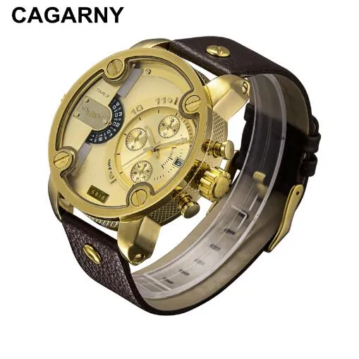 Cagarny Luxury Quartz Dual Time Zone Sports Wristwatch