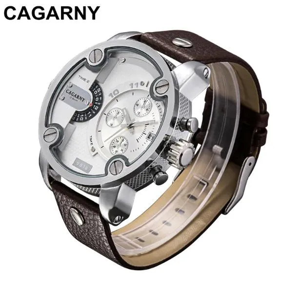 Cagarny Luxury Quartz Dual Time Zone Sports Wristwatch