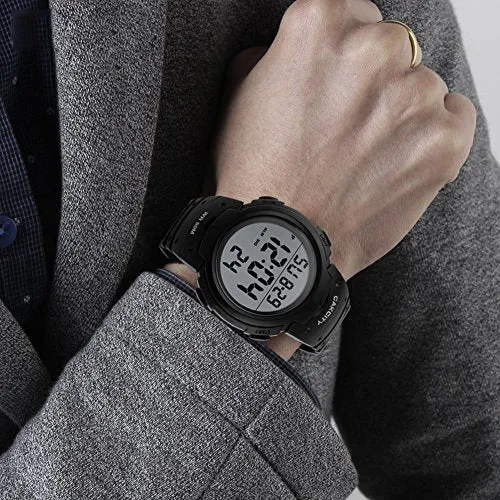 CakCity Mens Digital Sports Watch LED Screen Large Face Military Watches for Men Waterproof Casual Luminous Stopwatch Alarm Simple Army Watch
