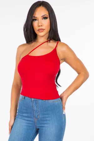 Cally Asymmetrical Cami Top - Red