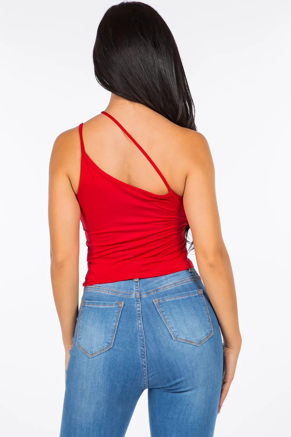 Cally Asymmetrical Cami Top - Red