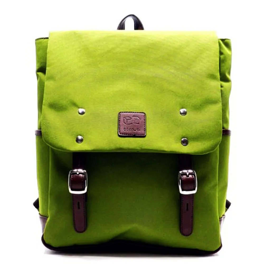 Canvas book school sport L backpack Bag I Pad laptop form pockets Blue Blanc