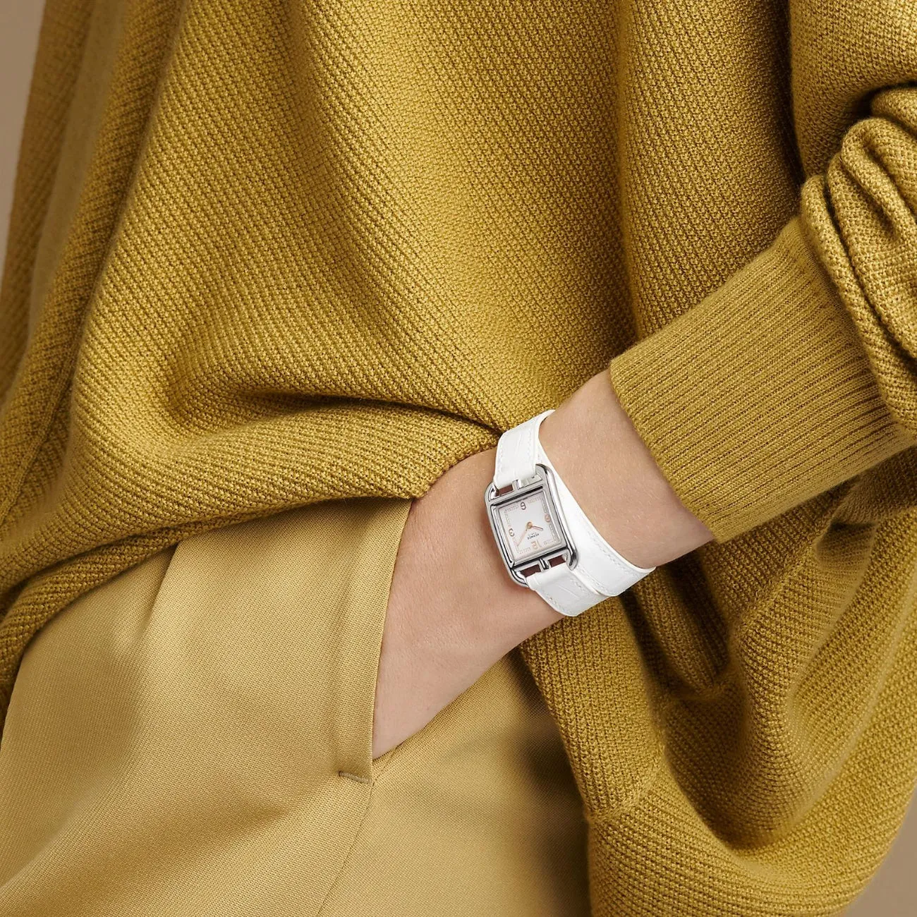 CAPE COD - WHITE LACQUERED DIAMOND SET MEDIUM WATCH