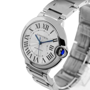 Cartier Ballon Bleu 36mm Stainless Steel Silver Roman Dial WSBB0048