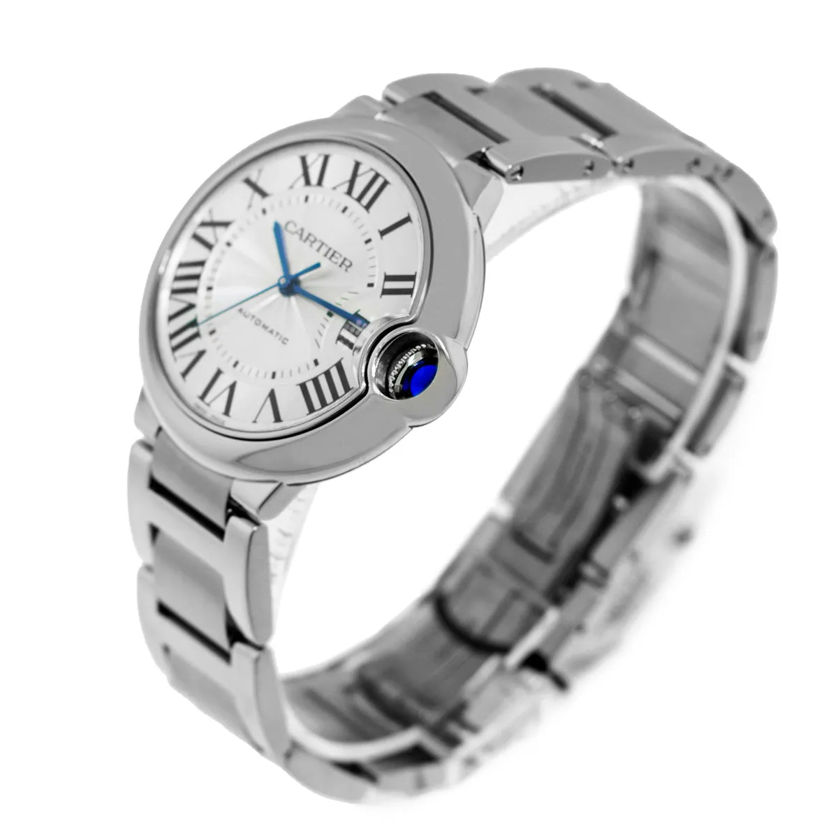Cartier Ballon Bleu 36mm Stainless Steel Silver Roman Dial WSBB0048