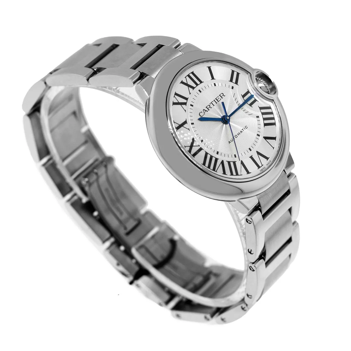 Cartier Ballon Bleu 36mm Stainless Steel Silver Roman Dial WSBB0048