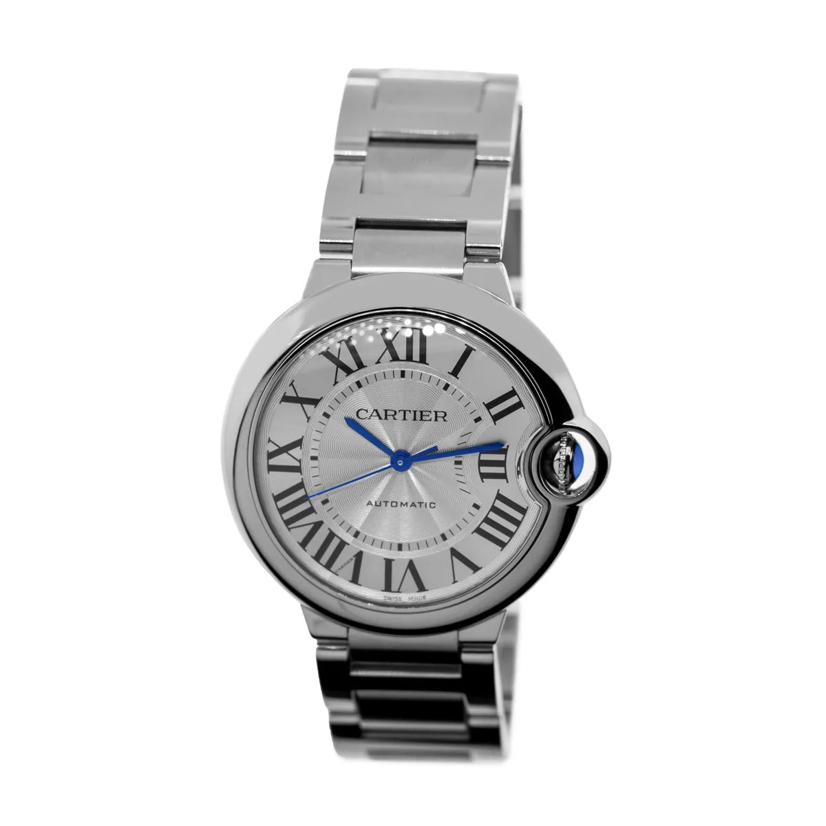 Cartier Ballon Bleu 36mm Stainless Steel Silver Roman Dial WSBB0048