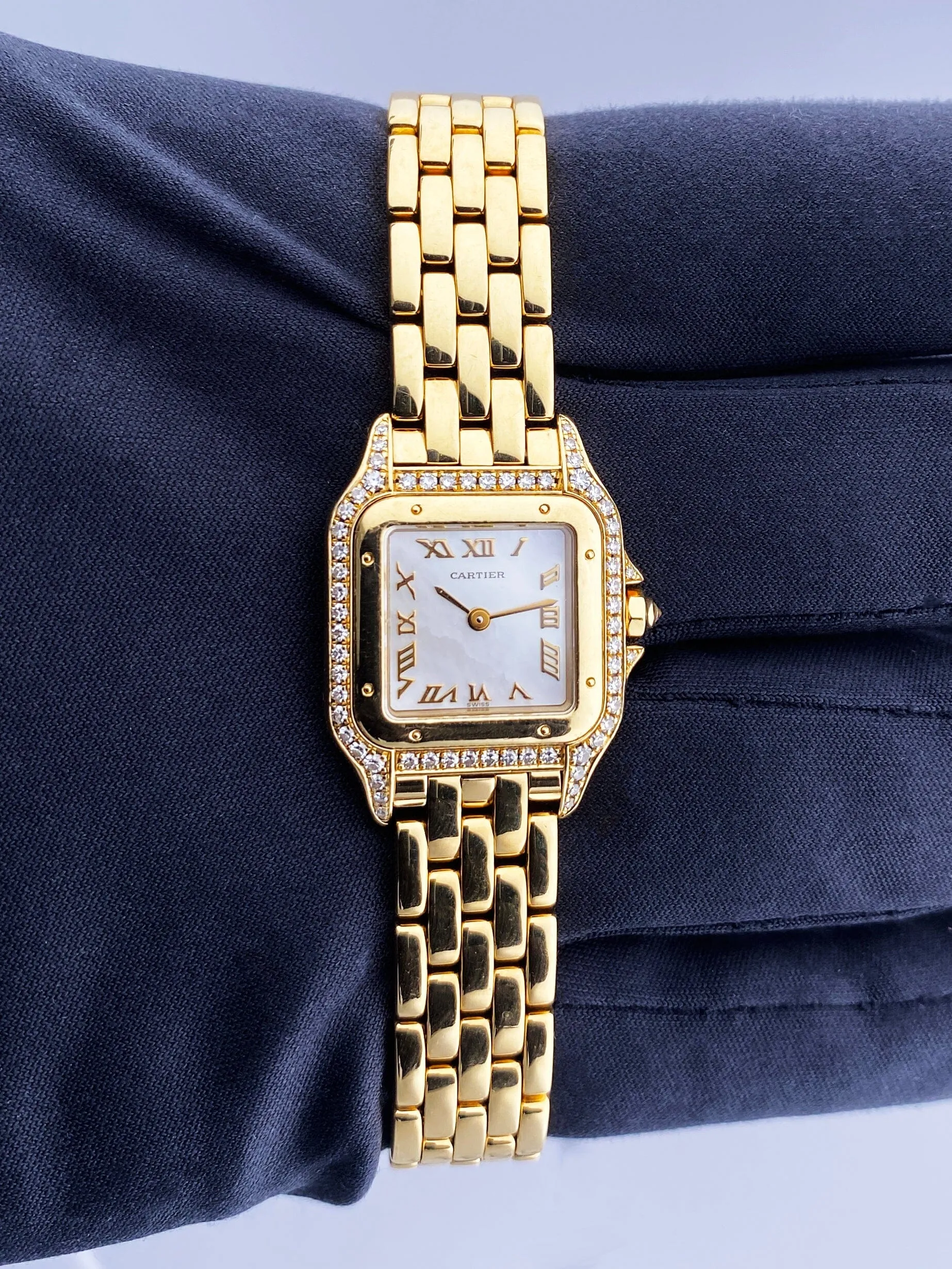 Cartier Panthere WF3116B9 MOP Diamond Ladies Watch
