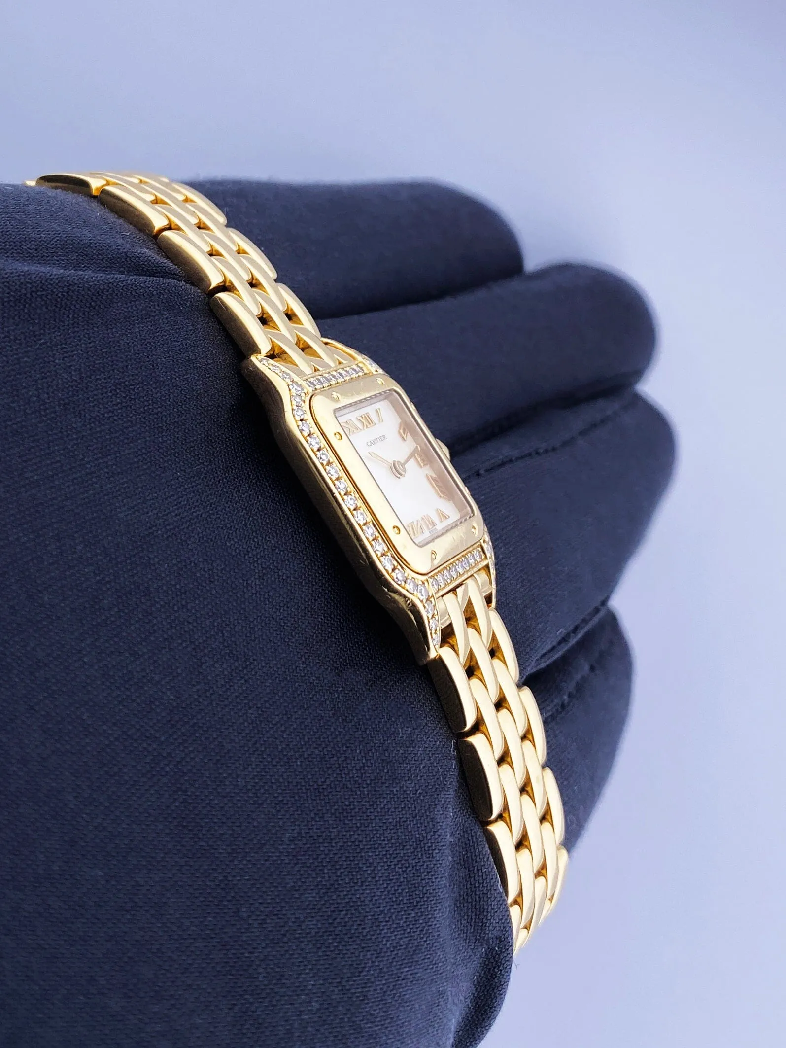 Cartier Panthere WF3116B9 MOP Diamond Ladies Watch