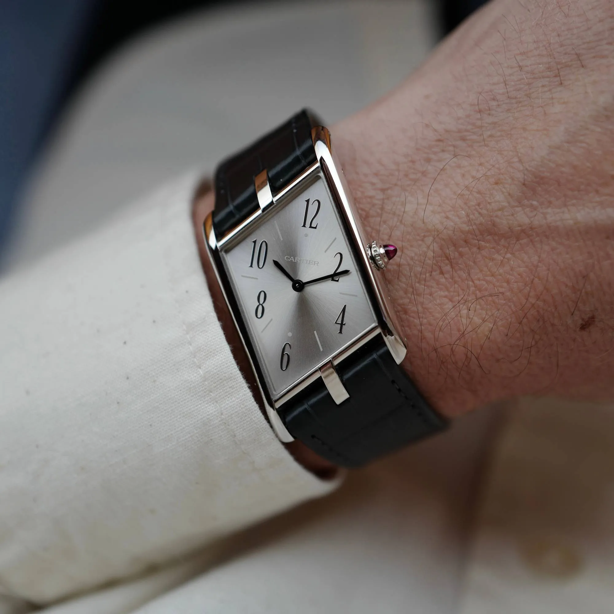 Cartier Platinum Tank Asymmetric Ref. WGTA0042