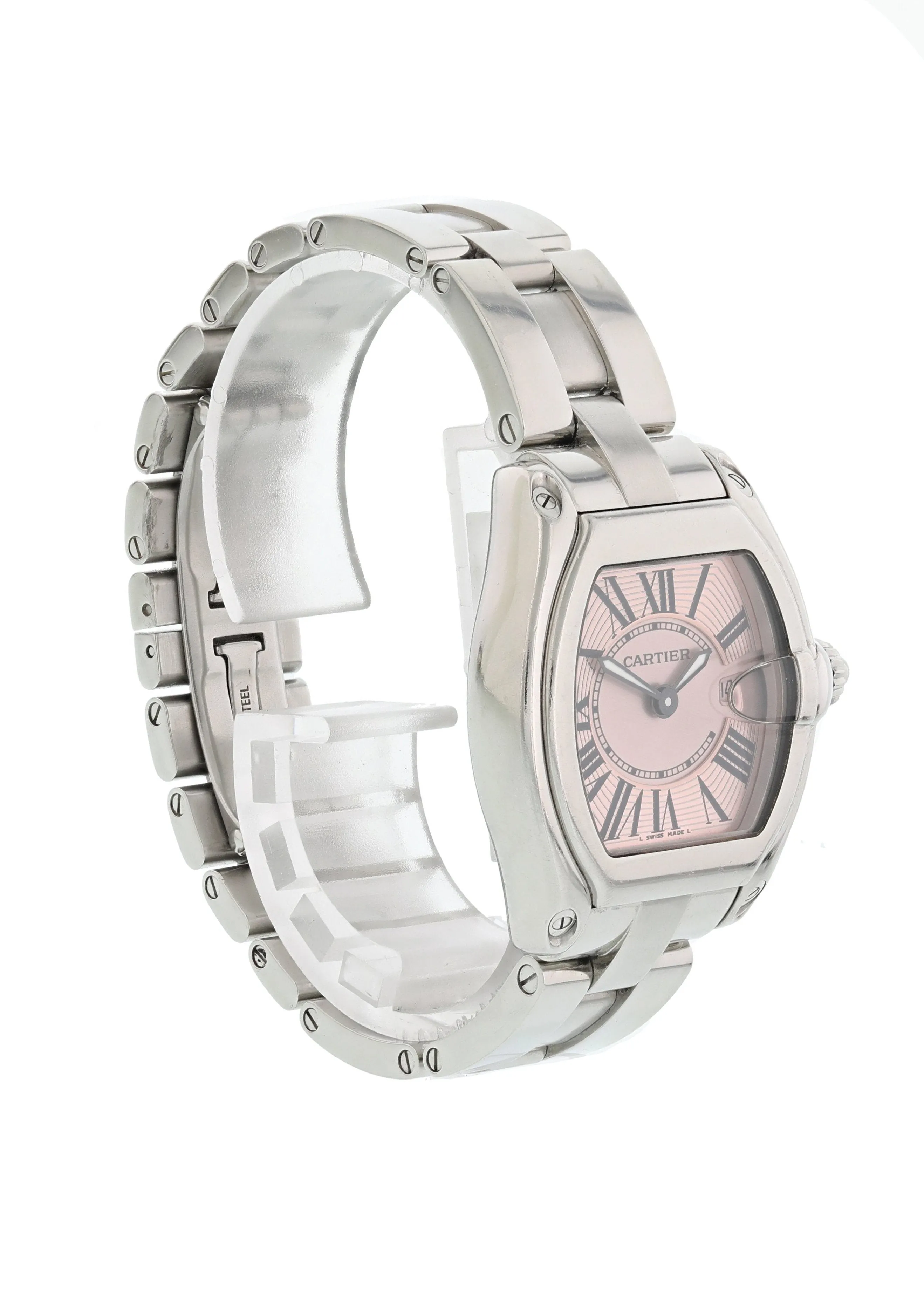 Cartier Roadster 2675 Pink MOP Dial Ladies Watch