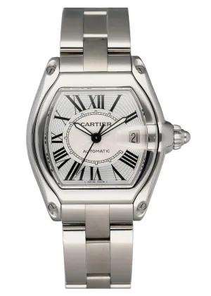 Cartier Roadster W62025V3 Stainless Steel Mens Watch Box Papers
