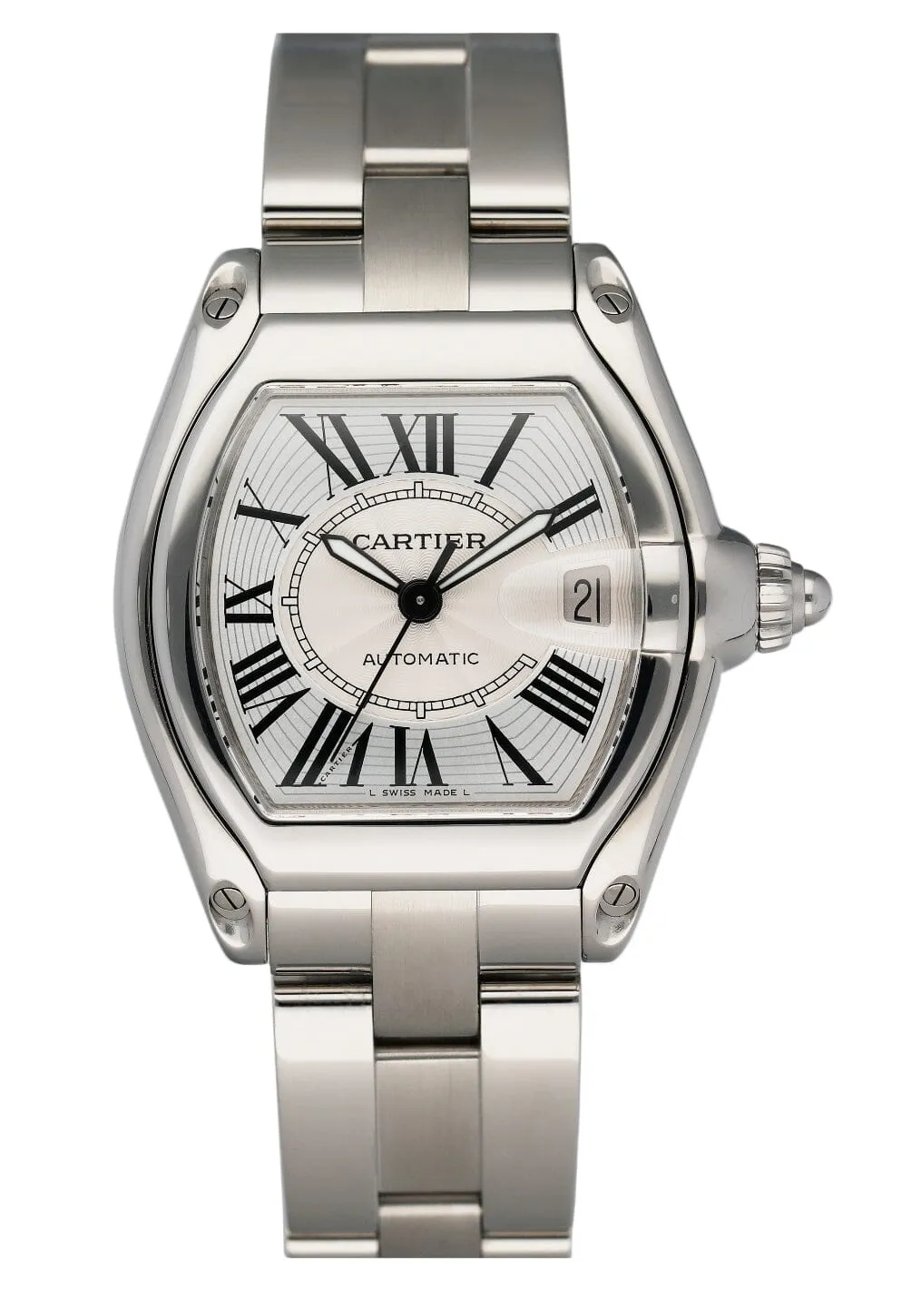 Cartier Roadster W62025V3 Stainless Steel Mens Watch Box Papers