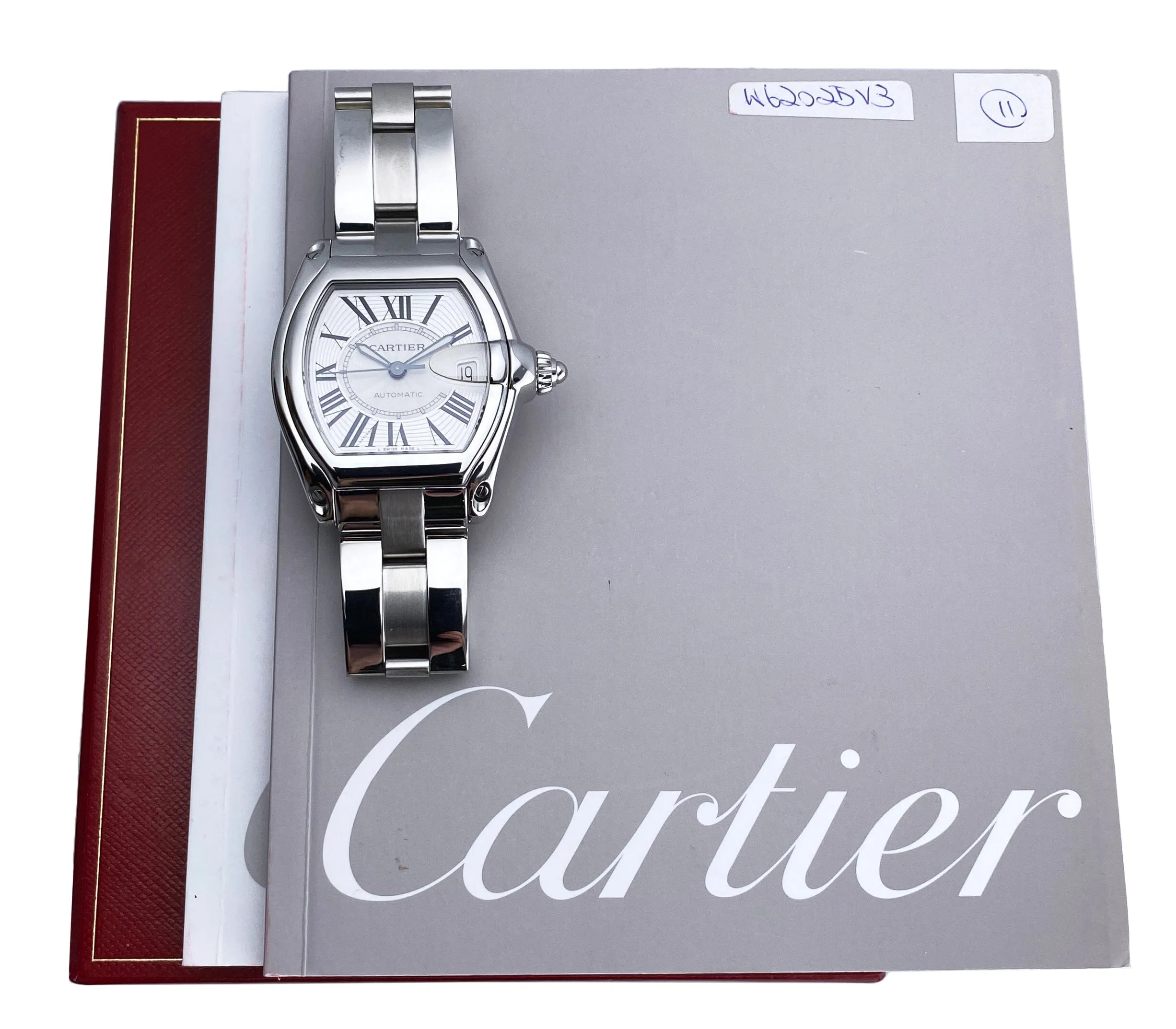 Cartier Roadster W62025V3 Stainless Steel Mens Watch Box Papers