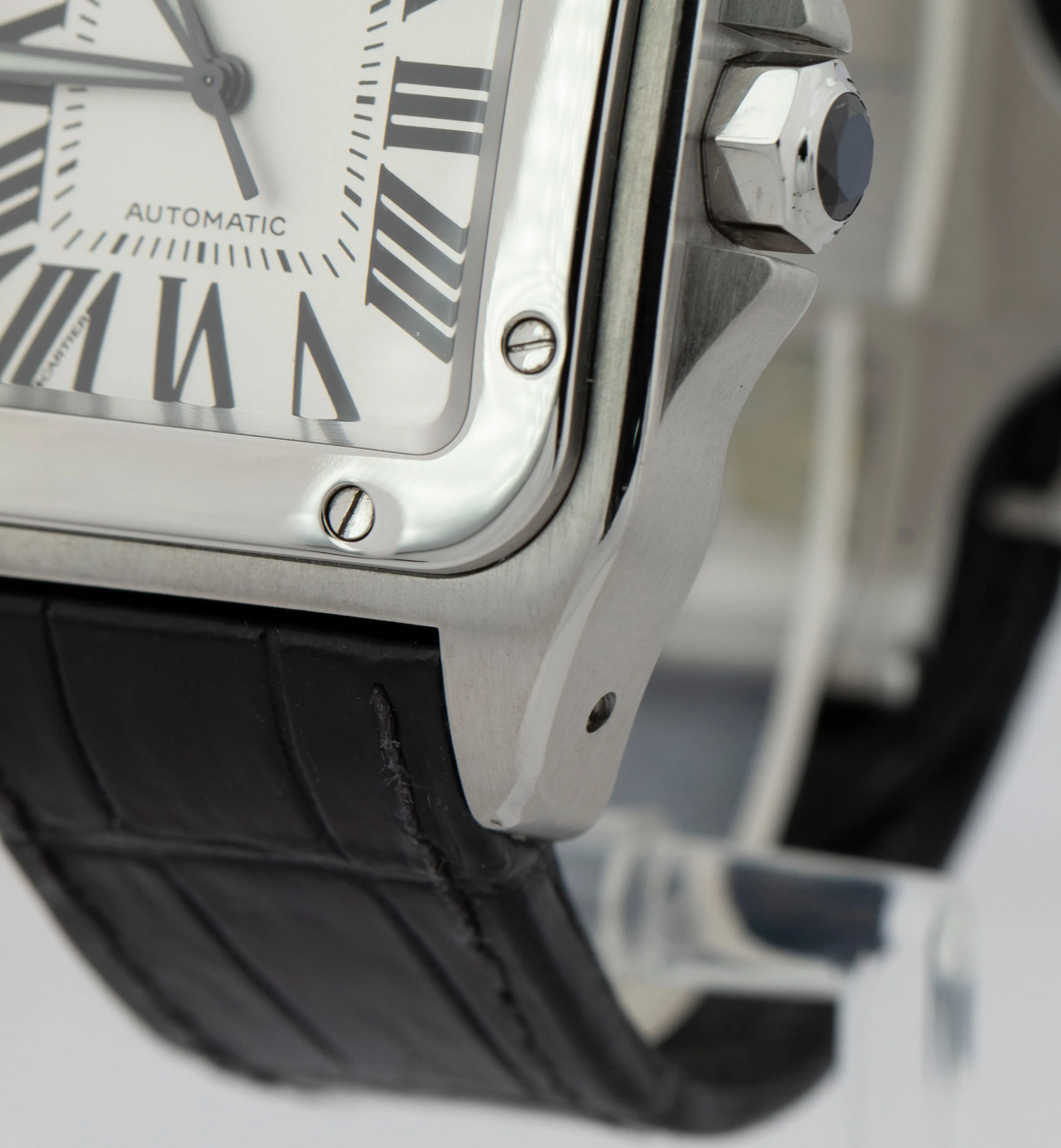 Cartier Santos 100 XL 38mm Stainless Steel White Roman Watch 2656 / W20073X8