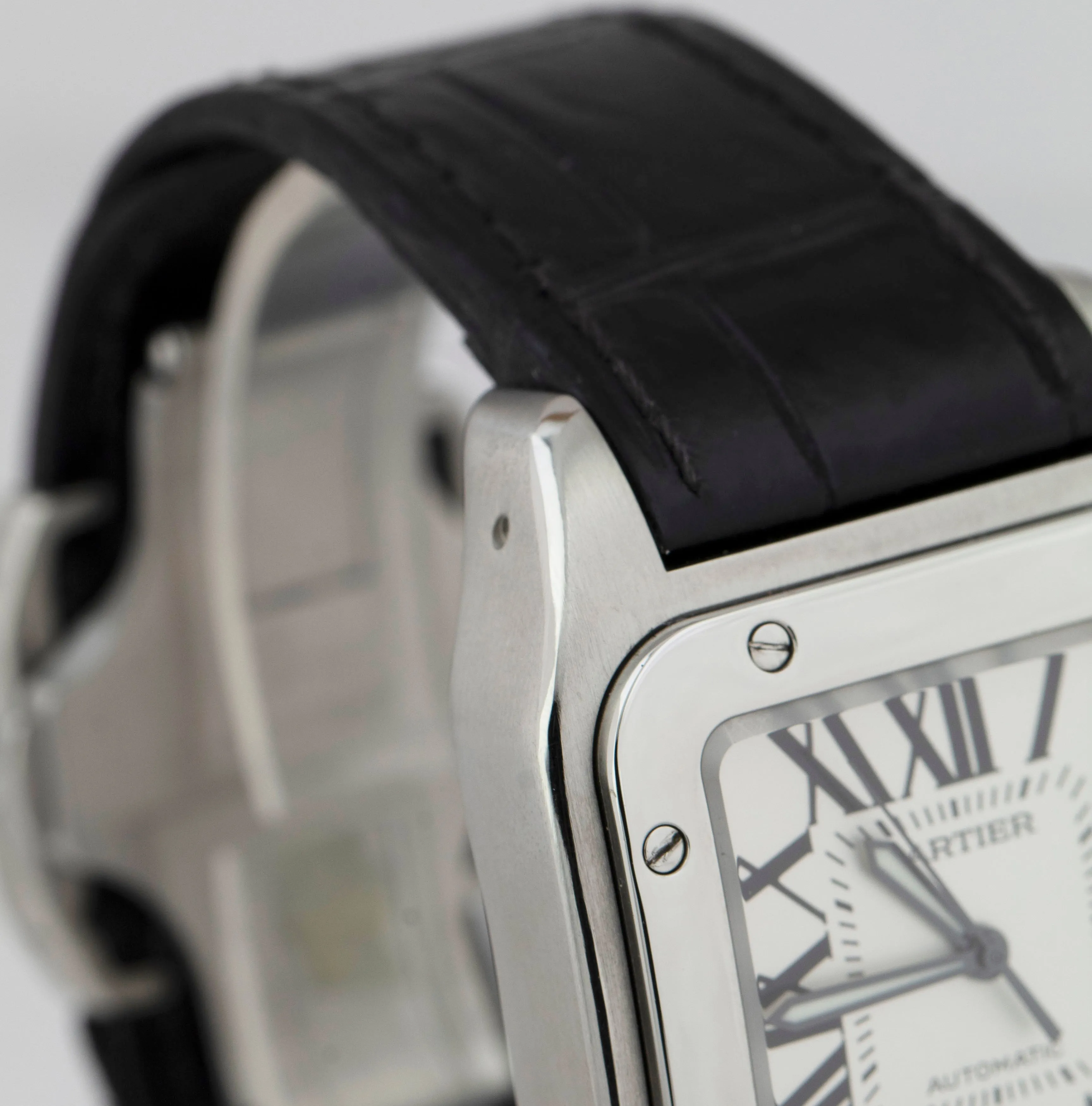 Cartier Santos 100 XL 38mm Stainless Steel White Roman Watch 2656 / W20073X8