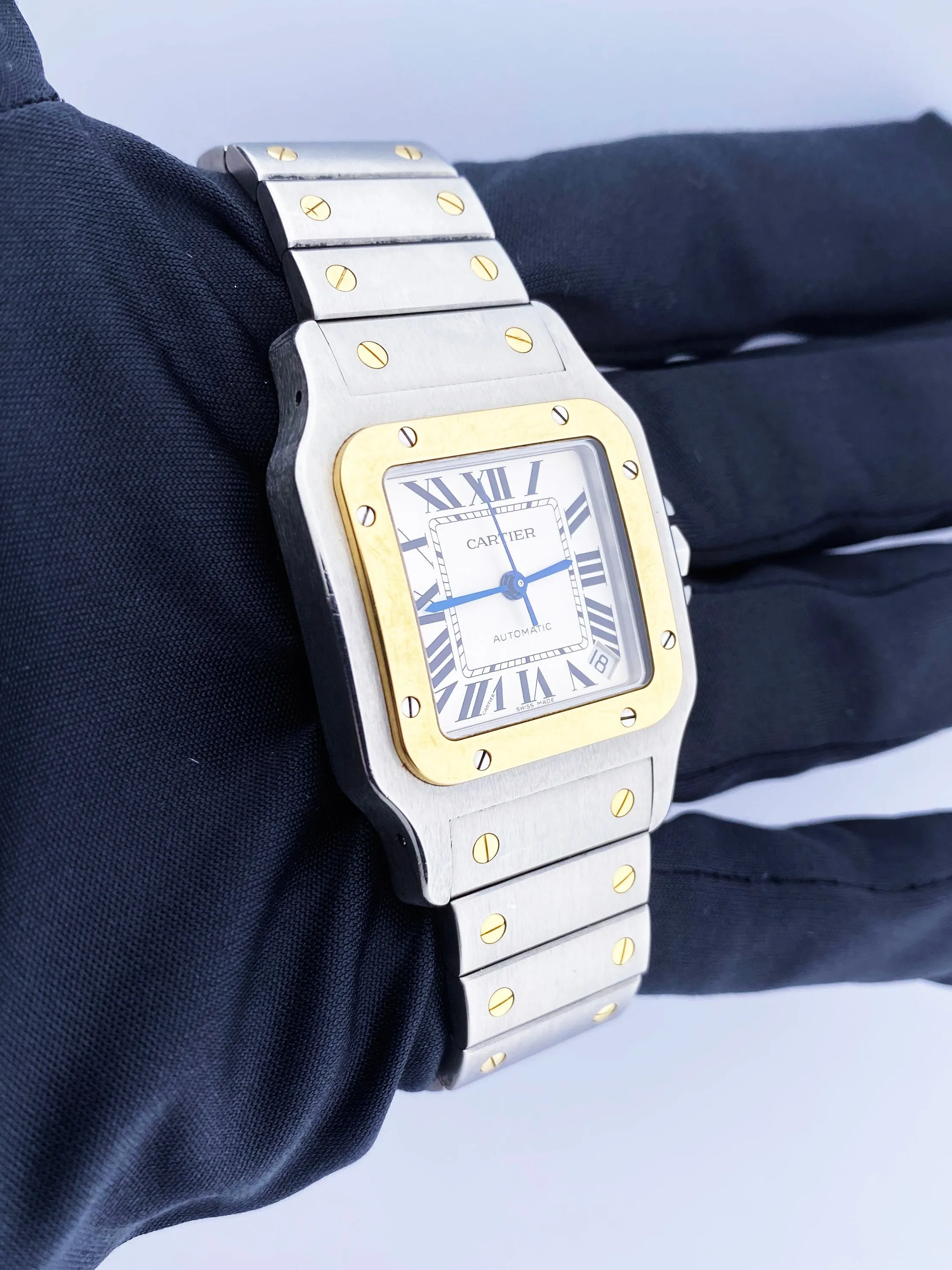 Cartier Santos 2823 18K Yellow Gold & Steel Mens Watch
