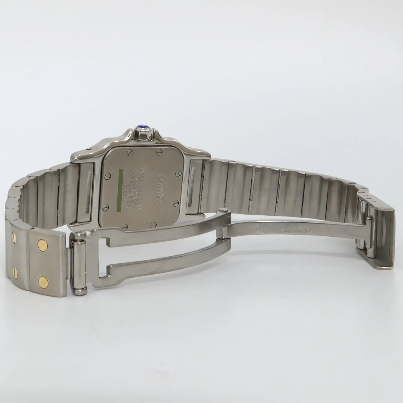 Cartier Santos Ladies Quartz 18kt Yellow Gold & Steel Small W20012C4 1567