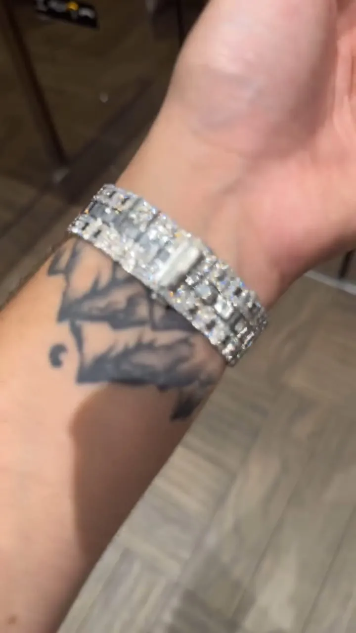 Cartier Santos Moissanite Diamond Watch | Moissanite watch | diamond watch | W 259