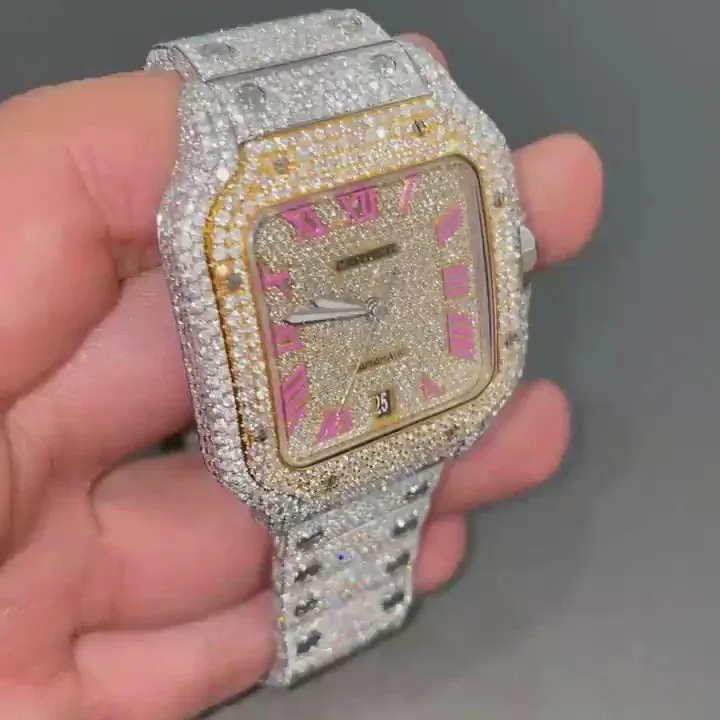 Cartier Santos Moissanite Diamond Watch | vvs moissanite watch W 84