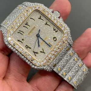 Cartier Santos Moissanite Diamond Watch | vvs moissanite watch W 85