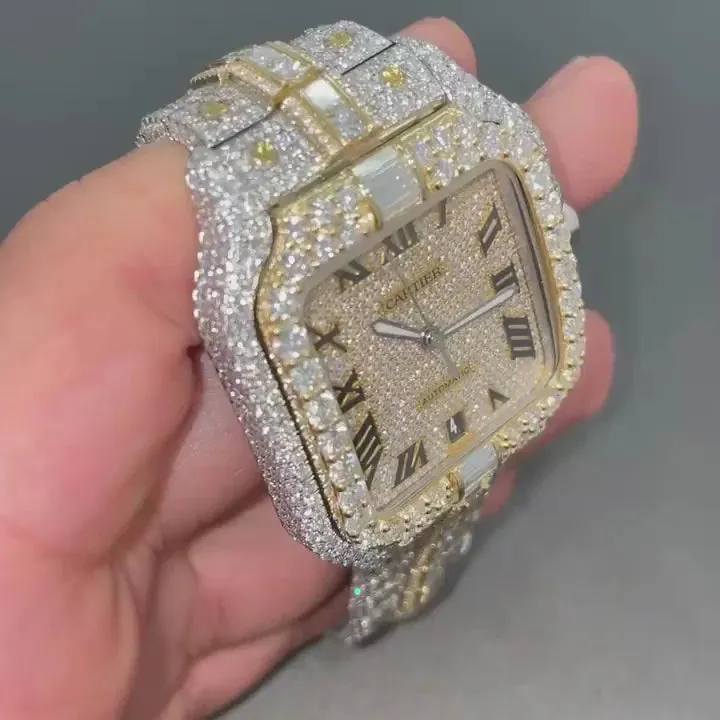 Cartier Santos Moissanite Diamond Watch | vvs moissanite watch W 96