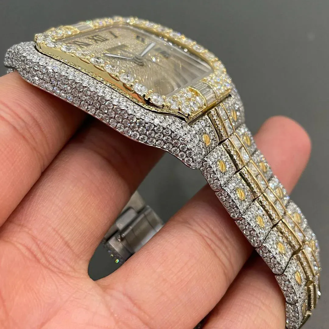 Cartier Santos Moissanite Diamond Watch | vvs moissanite watch W 96