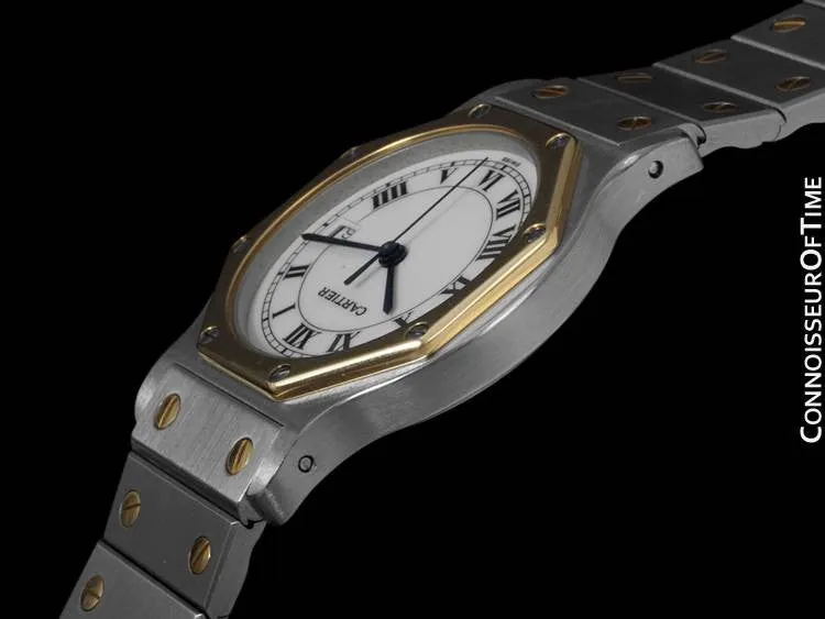 Cartier Santos Octagon Mens Midsize Watch - Stainless Steel & 18K Gold