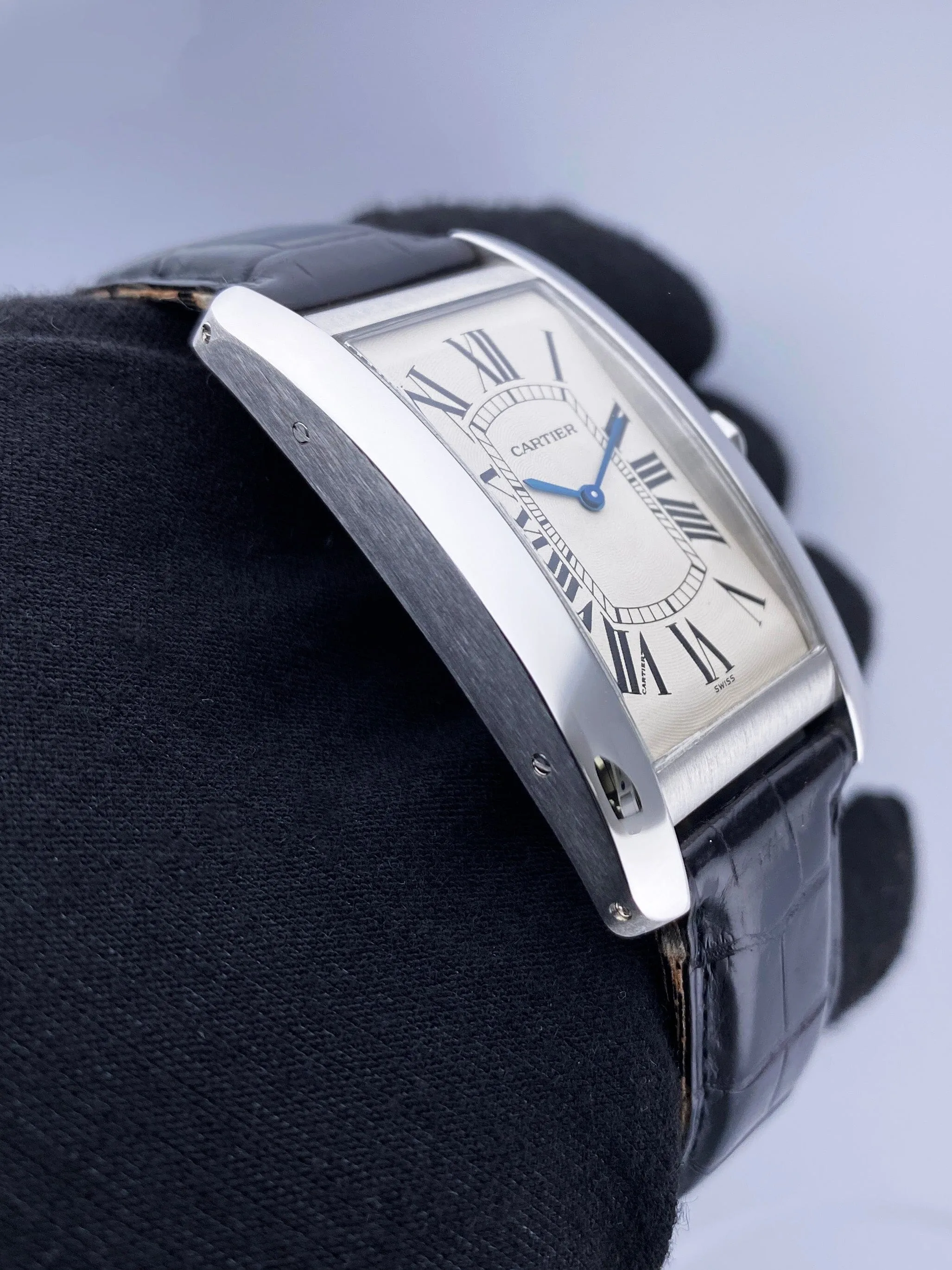 Cartier Tank Americaine Large W2601651 Platinum Mens Watch