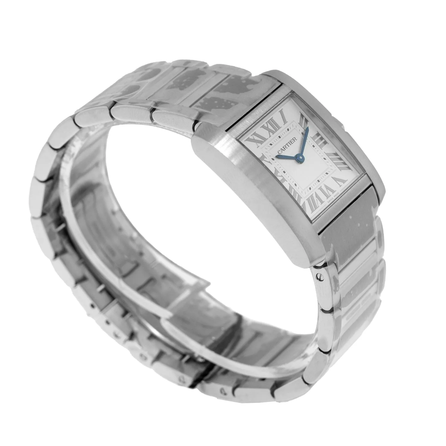 Cartier Tank Francaise 32mm x 27mm Stainless Steel Silver Roman Dial WSTA0074