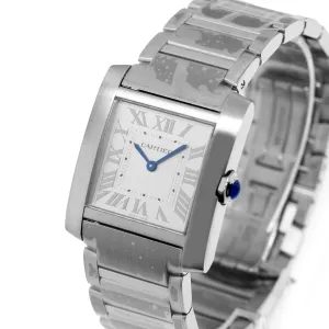 Cartier Tank Francaise 32mm x 27mm Stainless Steel Silver Roman Dial WSTA0074