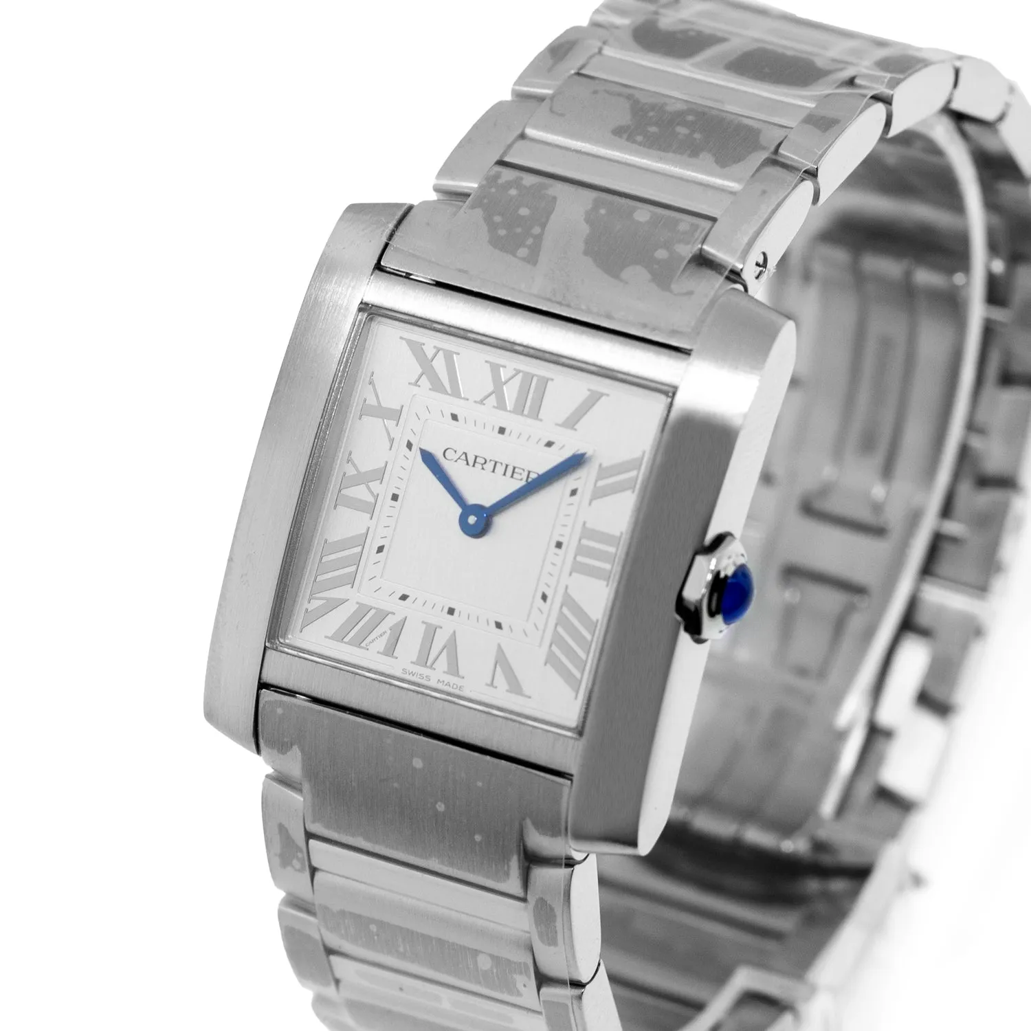 Cartier Tank Francaise 32mm x 27mm Stainless Steel Silver Roman Dial WSTA0074