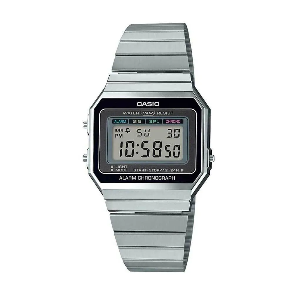 Casio A700 Vintage Digital Mineral Glass Silver A700W-1A