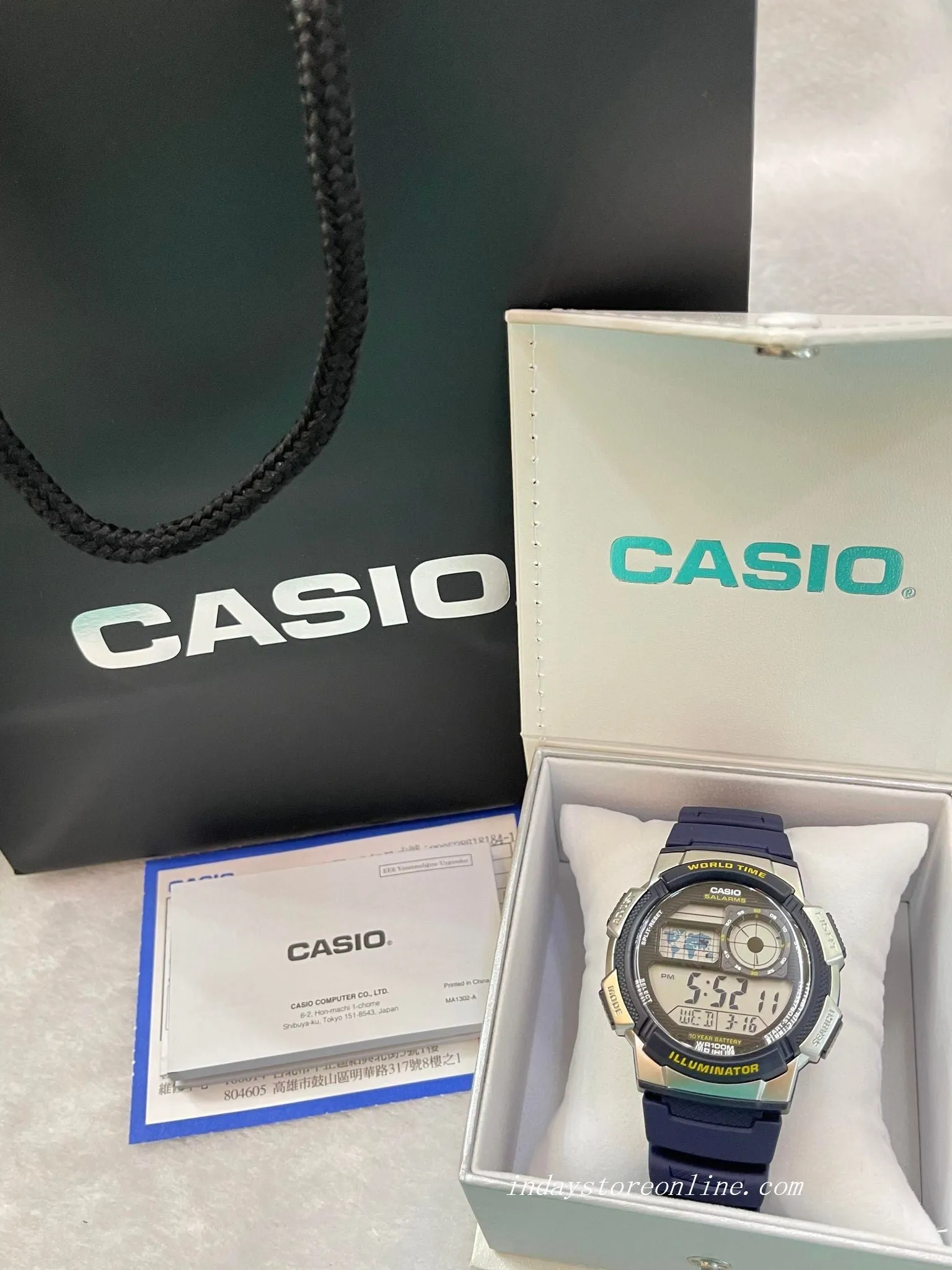 Casio Digital Men's Watch AE-1000W-2A Digital Resin Band Resin Glass Battery Life: 10 years
