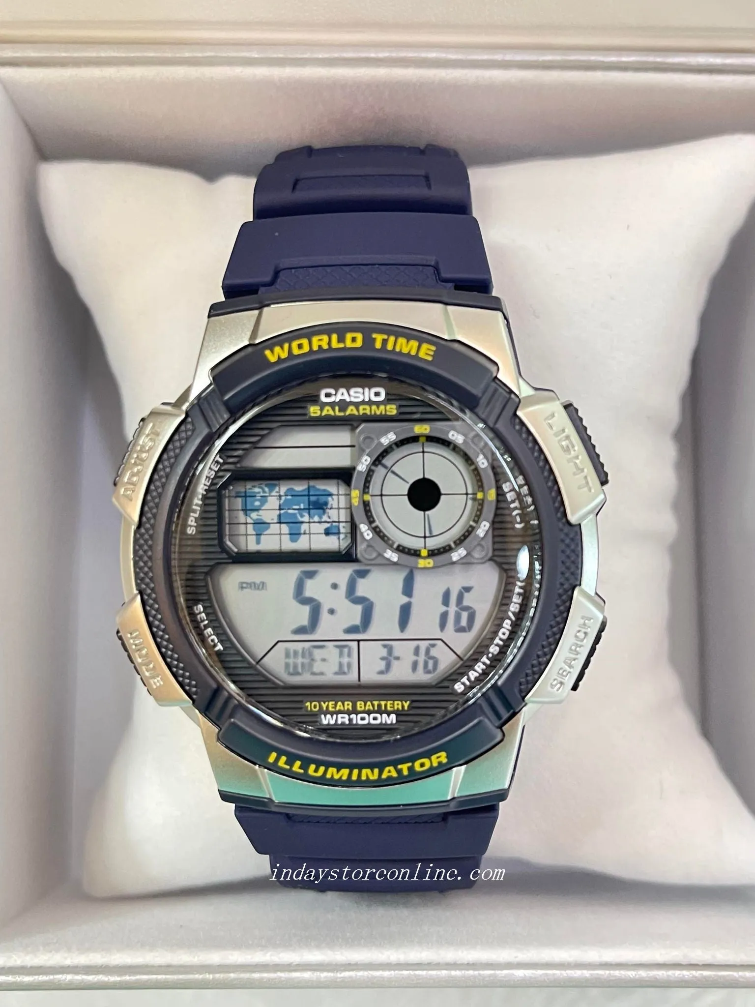 Casio Digital Men's Watch AE-1000W-2A Digital Resin Band Resin Glass Battery Life: 10 years