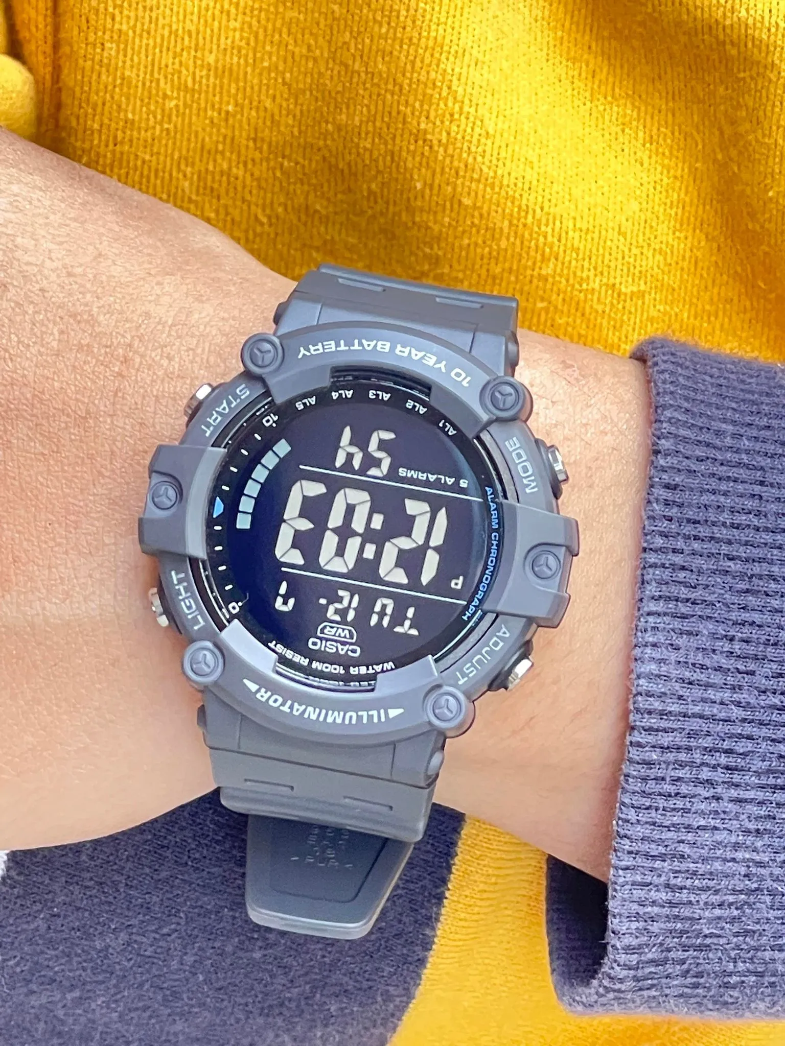 Casio Digital Men's Watch AE-1500WH-8B 10-Year Battery Life Resin Strap