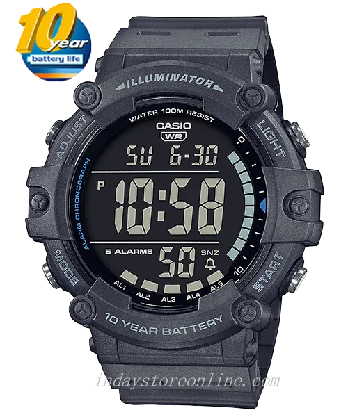 Casio Digital Men's Watch AE-1500WH-8B 10-Year Battery Life Resin Strap