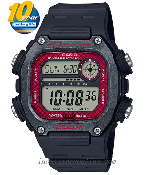 Casio Digital Men's Watch DW-291H-1B Digital Sporty Design Resin Band Mineral Glass Battery Life: 10 years