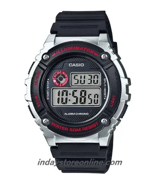 Casio Digital Men's Watch W-216H-1C Digital Resin Band Mineral Glass