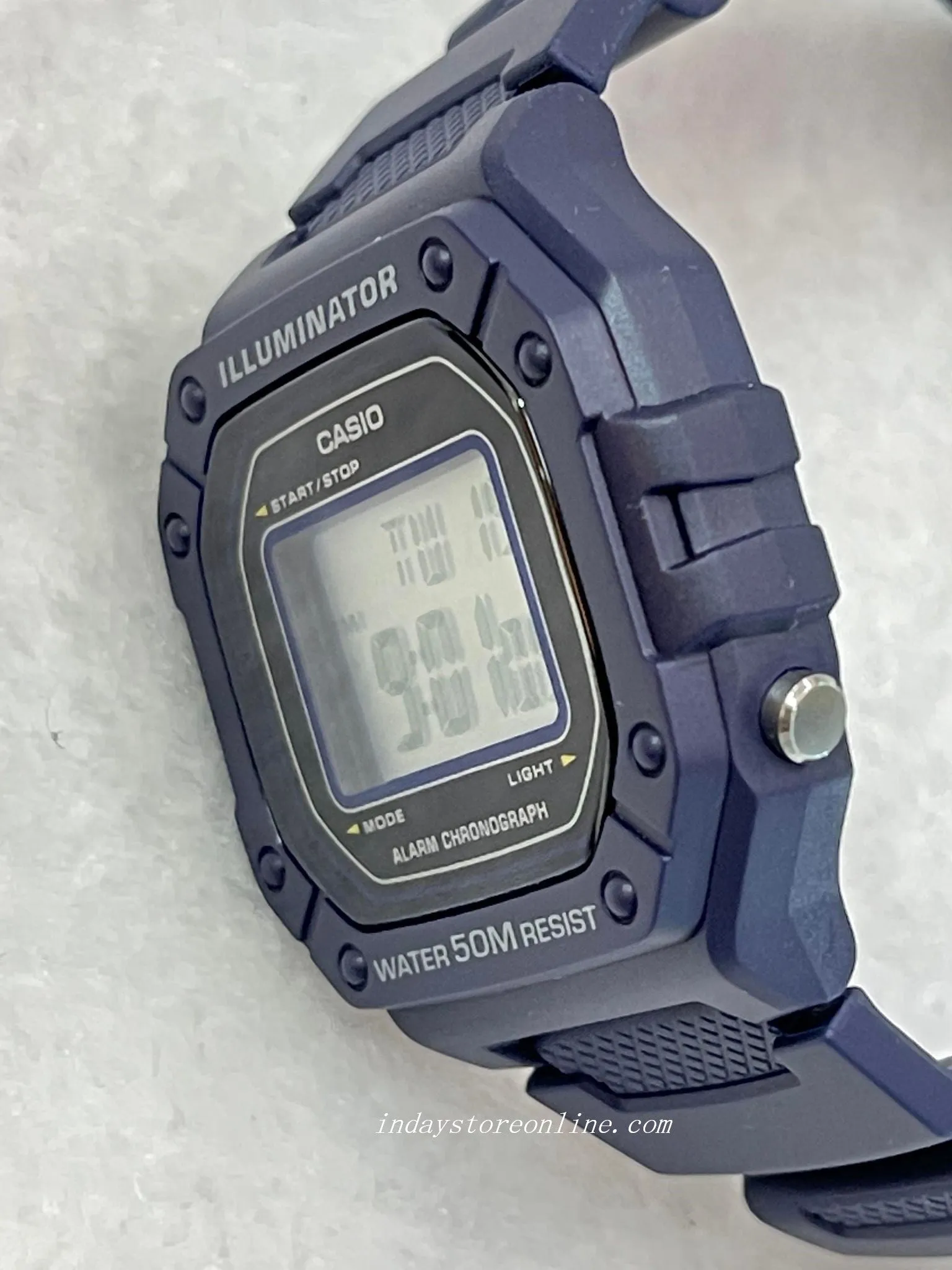 Casio Digital Men's Watch W-218H-2A Digital Resin Band Resin Glass Battery Life: 7 Years